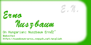 erno nuszbaum business card